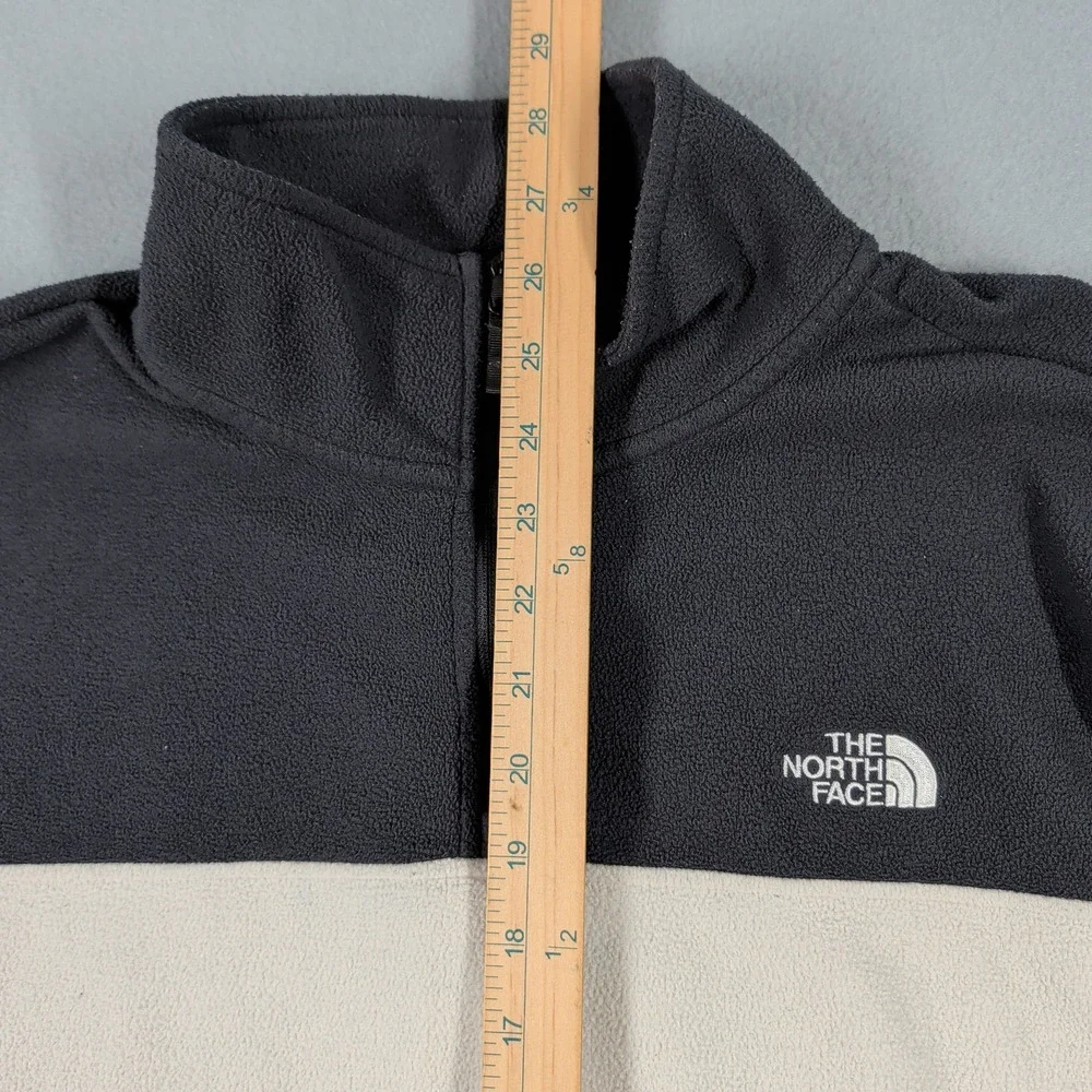 The North Face Mens Quarter‎ Zip Fleece Pullover Cream Black Large Sweatshirt